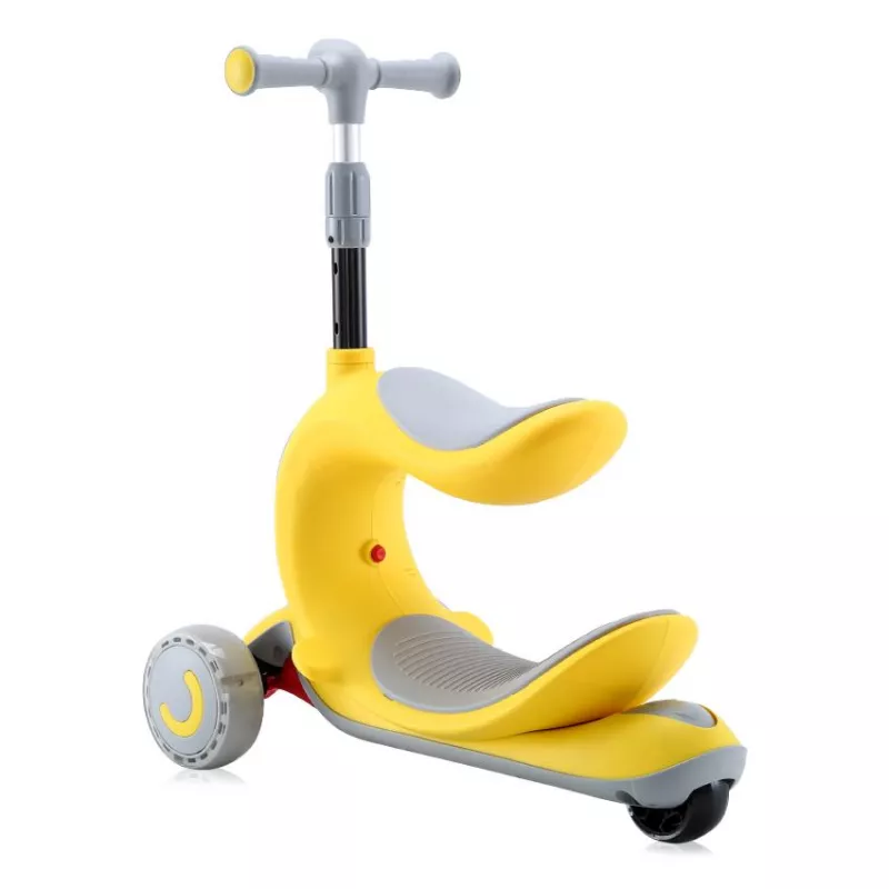 Trotineta pentru copii, Trio, 3 Ani+, roti cu leduri, Yellow 4
