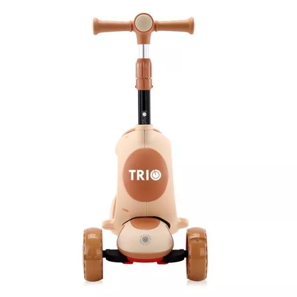 Trotineta pentru copii, Trio, 3 Ani+, roti cu leduri, Beige 3