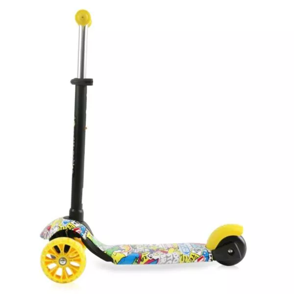 Trotineta reglabila pentru coopii, Draxter, sezut cu spatar, maner parental, 3 ani+, Graffiti Smile 10