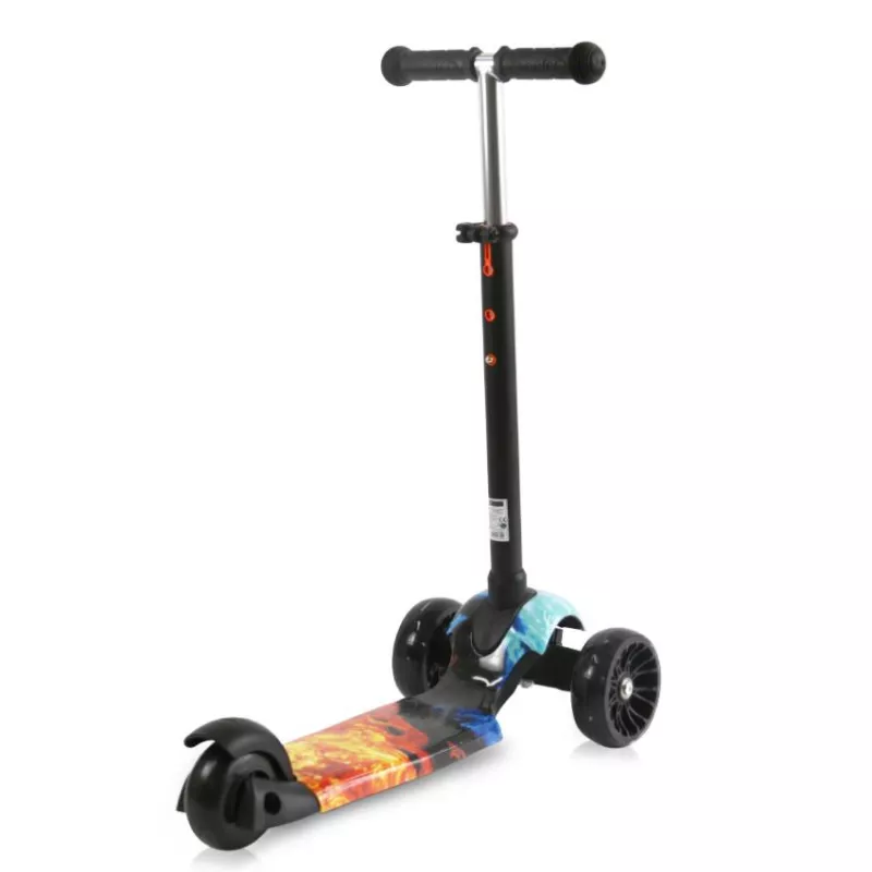 Trotineta reglabila pentru coopii, Draxter, sezut cu spatar, maner parental, 3 ani+, Red Flame 11