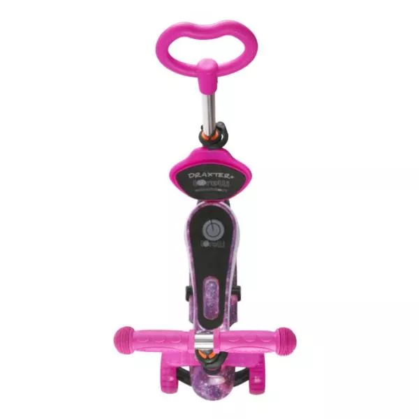 Trotineta reglabila pentru copii, Draxter, sezut cu spatar, maner parental, 3 ani+, Pink Galaxy 5
