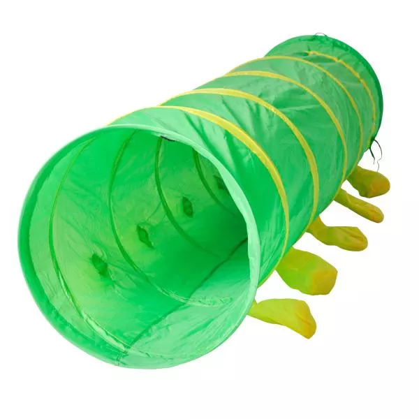 Tunel de joaca pentru copii, Knorr Toys, din tesatura de cort hidrofuga, 180 cm lungime, 0 Luni+, Omida taratoare Hugo Green 2