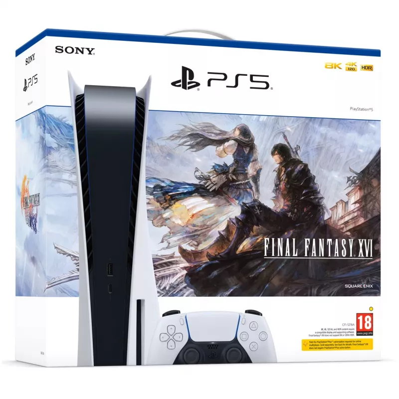 SONY Playstation 5 Disc + Joc Final Fantasy XVI, Consola de jocuri PS5, 825GB, [],kattara.ro