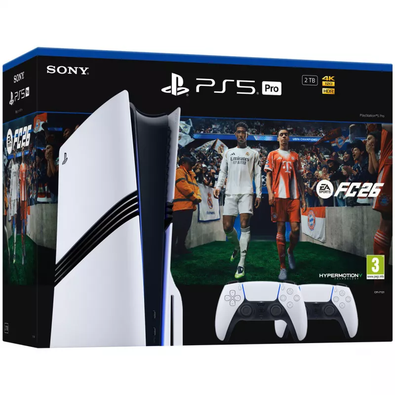 SONY PlayStation 5 Pro Disc, 6TB SSD + Joc EA Sports FC 26 + Extra