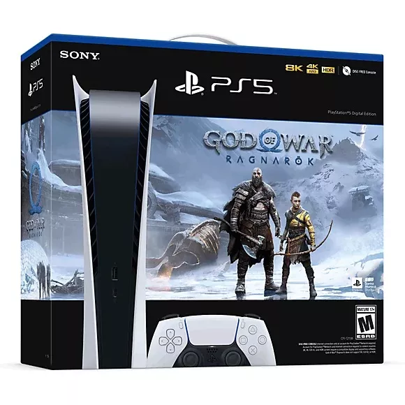 SONY Playstation 5 Digital + Joc PS5 God of War Ragnarok, Consola de jocuri PS5, [],kattara.ro
