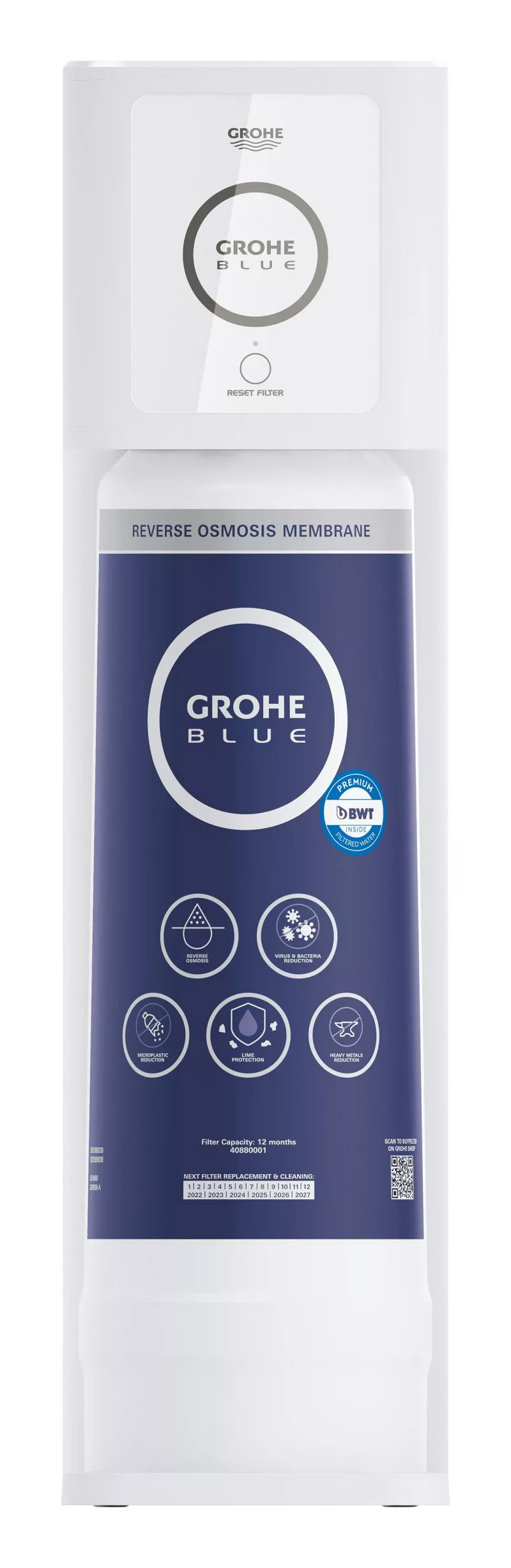 Set filtrare Grohe Blue Pure 40877000, 3/8'', osmoza inversa, compatibil Grohe Blue Pure, eliminare chimicale