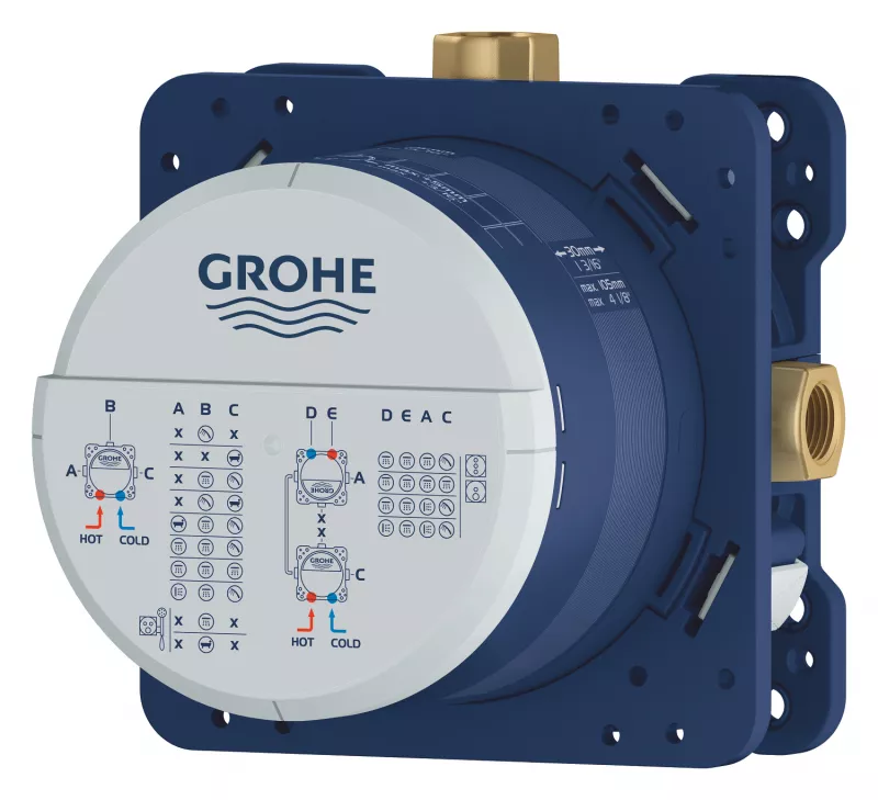 Sistem de dus Grohe SmartControl 29124000, 1/2'', incastrat, termostat, 250 mm, 1 pulverizare, anti-calcar, crom