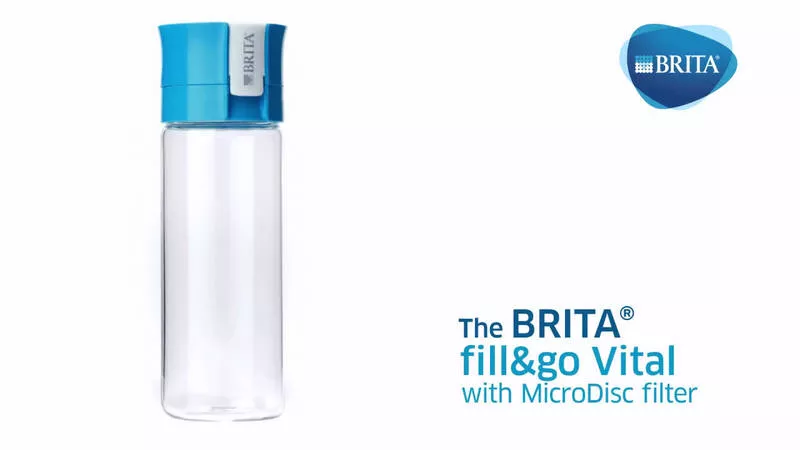 Sticla sport Brita Vital, 0.6 l, filtru 150 l, 4 etape, tritan, albastru, 1020103