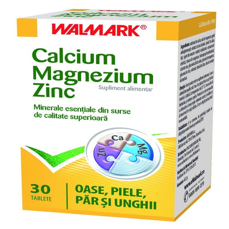 Vitamine Si Minerale Calcium Magnezium Zinc X 30 Tablete Wal