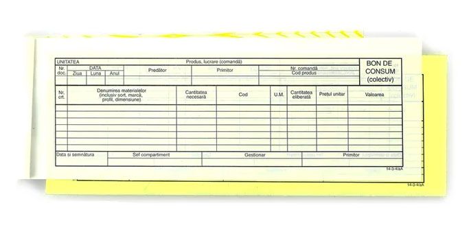 Formulare tipizate NB_HRT | BON CONSUM COLECTIV AUTOCOPIATIV...