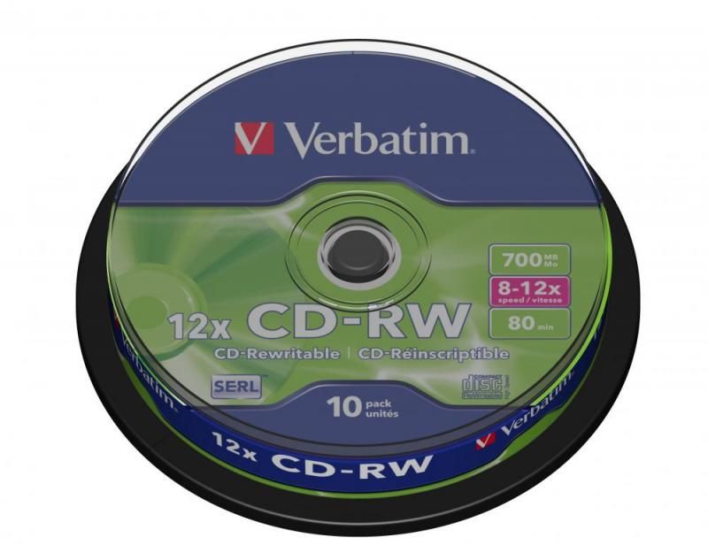 CD-RW 10/SET VERBATIM 700MB 12X 43480