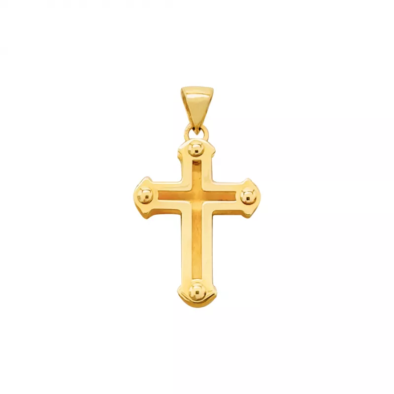 Pandantiv cruce din aur galben de 14K