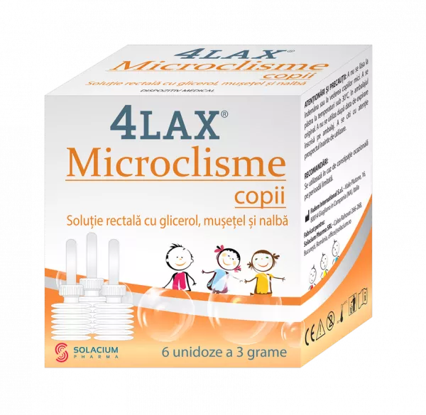 4Lax Microclisme pentru copii x 6 bucati, [],medik-on.ro
