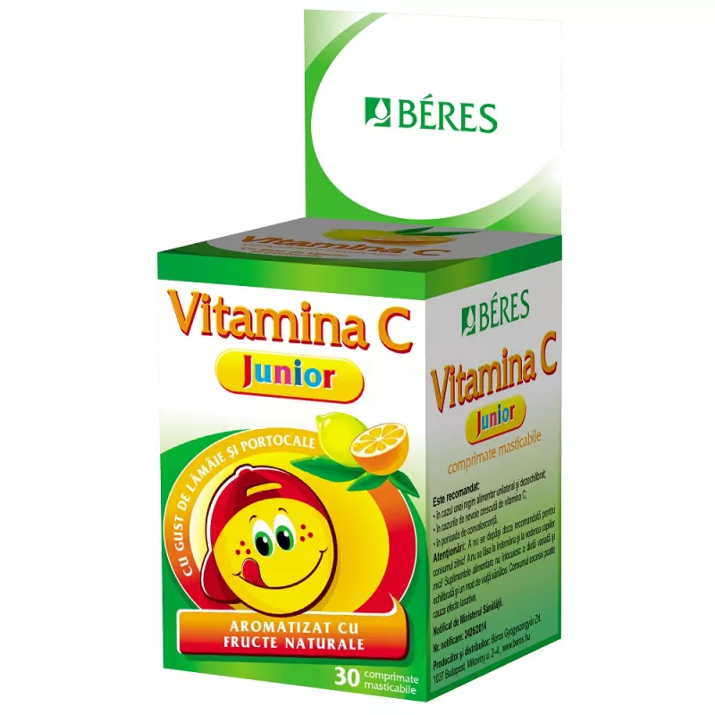 Beres Vitamina C Junior 50mg x 30 comprimate masticabile, [],medik-on.ro