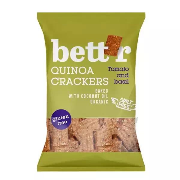 Bett'r crackers cu rosii, busuioc si quinoa fara gluten x 100 grame, [],medik-on.ro
