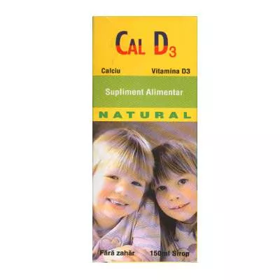 Cal D3 sirop cu calciu si vitamina D3 x 150ml, [],medik-on.ro