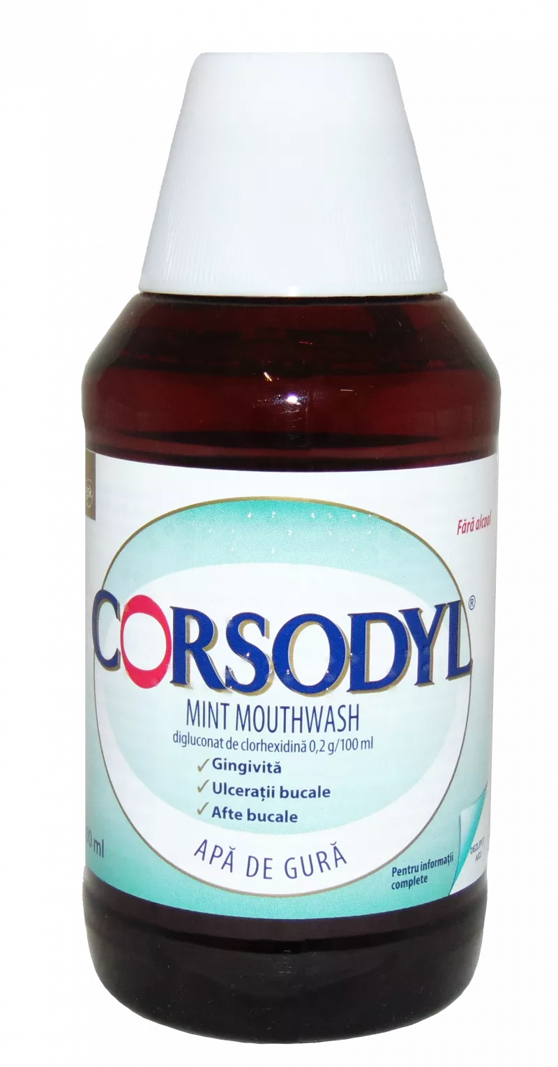 Corsodyl Mint Apa de gura 0,2% x 300ml, [],medik-on.ro