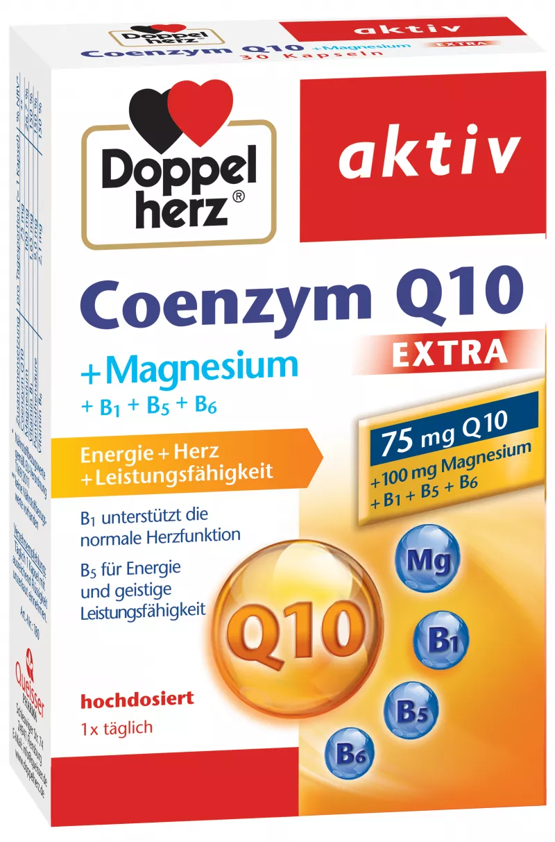 Doppelherz aktiv Coenzima Q10 EXTRA + Magneziu x 30 comprimate, [],medik-on.ro