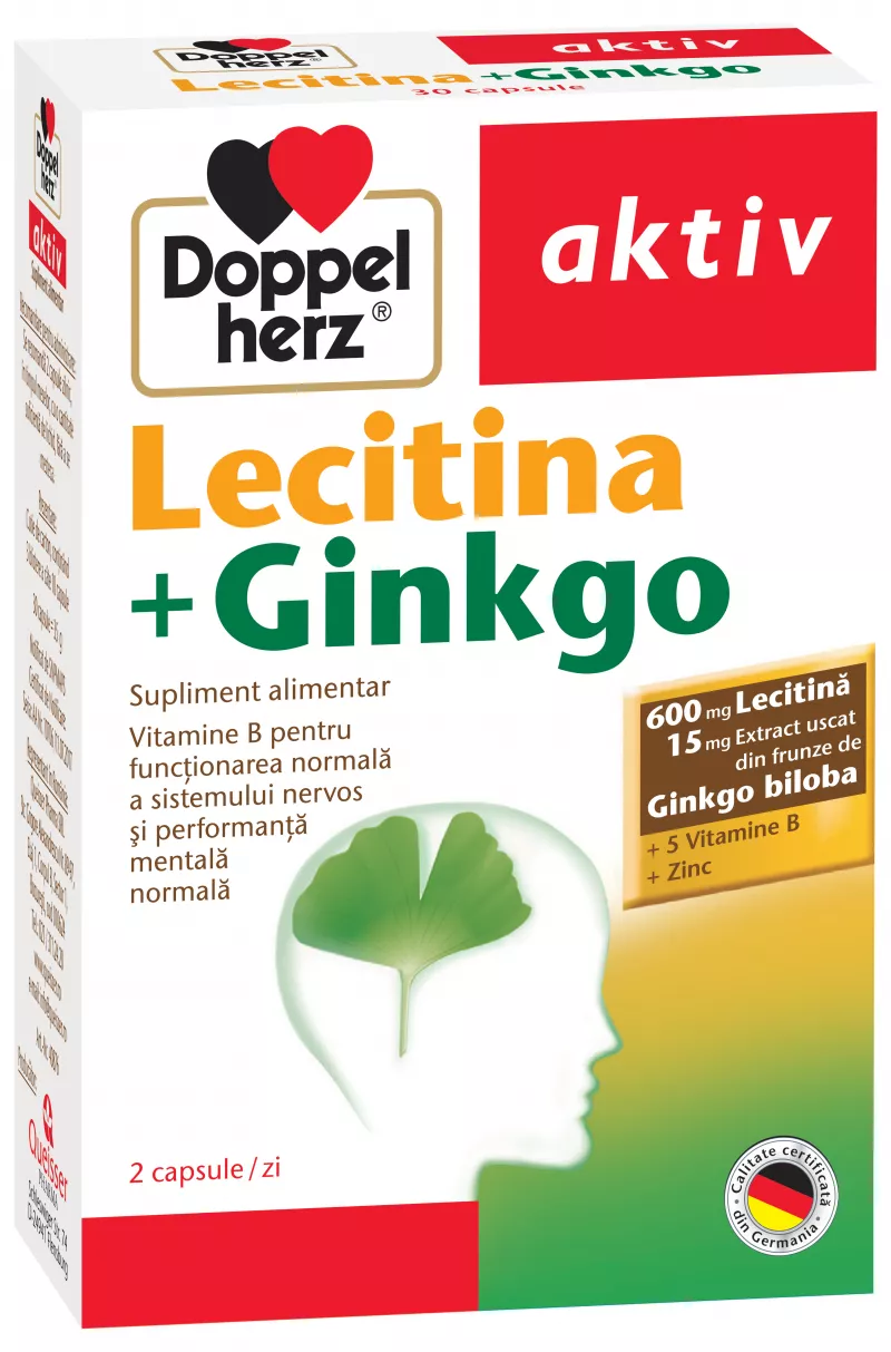 Doppelherz aktiv lecitina + ginkgo x 30 capsule, [],medik-on.ro