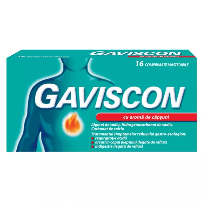 Gaviscon aroma de capsuni x 16 comprimate masticabile, [],medik-on.ro
