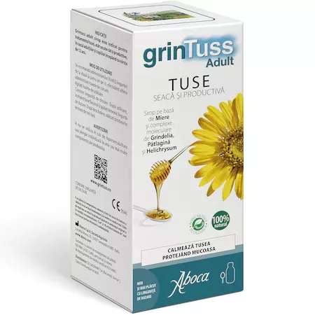 Grintuss sirop pentru adulti, tuse uscata sau productiva x 180 grame, [],medik-on.ro