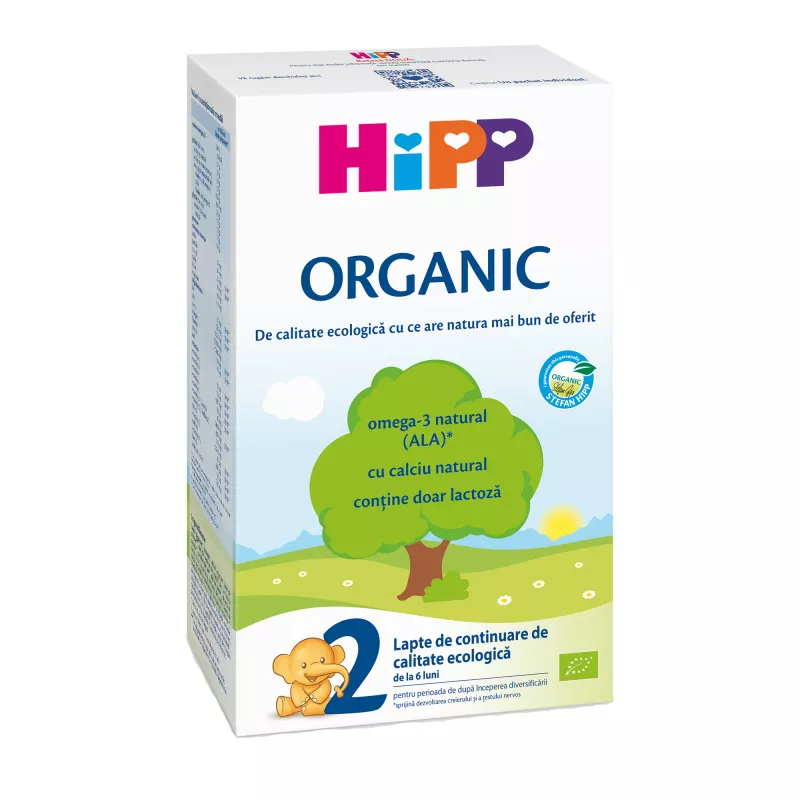 Hipp lapte 2 Organic x 300 grame, [],medik-on.ro