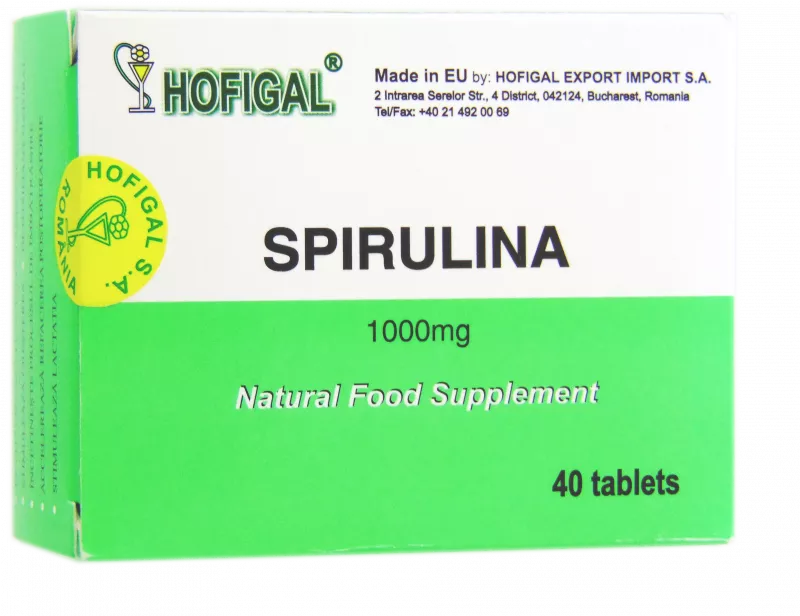 Hofigal spirulina 1000mg x 40 comprimate, [],medik-on.ro