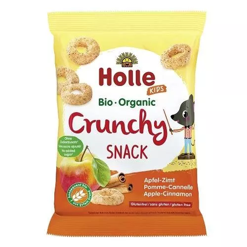 Holle snacks crocant cu mere si scortisoara x 25 grame, [],medik-on.ro
