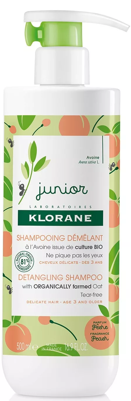 Klorane Junior Sampon cu aroma de piersica x 500ml, [],medik-on.ro