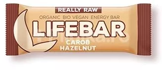 Lifebar Baton raw vegan cu alune si carob bio x 47 grame, [],medik-on.ro