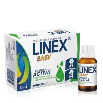 Linex Baby probiotic cu vitamina D3 picaturi orale x 8ml, [],medik-on.ro