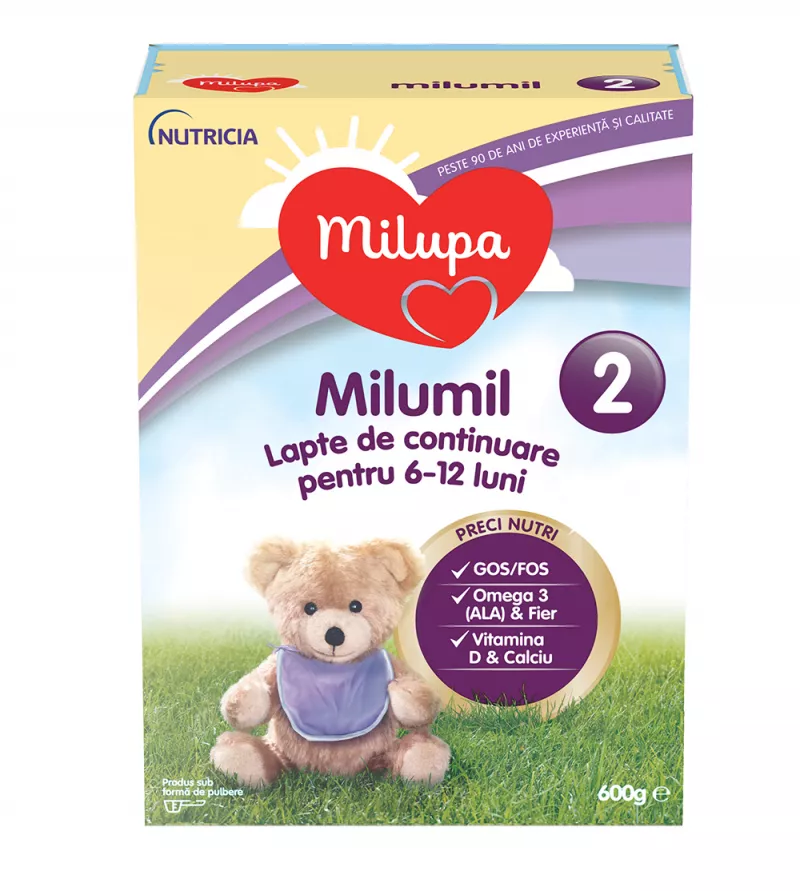 Milupa Milumil formula 2, lapte praf 6-12 luni, 600 grame, [],medik-on.ro