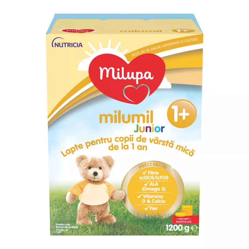 Milupa Milumil Junior 1+, lapte praf de la 1 an, 1200 grame, [],medik-on.ro