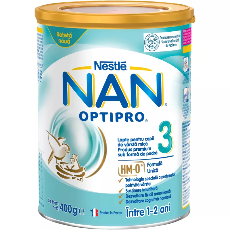 NAN 3 Optipro, formula lapte praf 1-2 ani, 400 grame, [],medik-on.ro