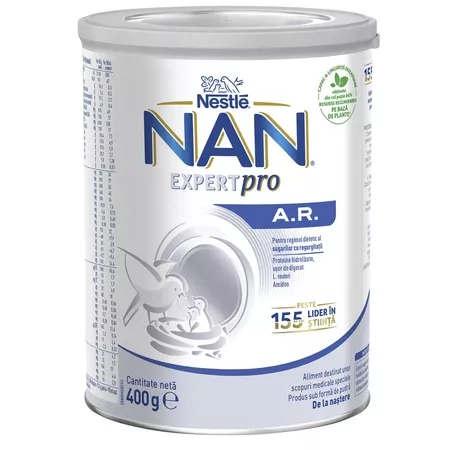 Nan Expert Pro AR, formula de lapte praf anti-regurgitatii x 400 grame, [],medik-on.ro