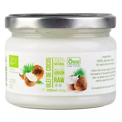 Obio ulei de cocos raw bio x 220ml, [],medik-on.ro