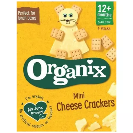 Organix Goodies biscuiti ecologici mini cheese crackers 12 luni+, 20 grame x 4 bucati, [],medik-on.ro