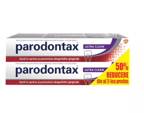 Parodontax pasta de dinti Ultra clean 2 x 75ml (1+50% cadou), [],medik-on.ro