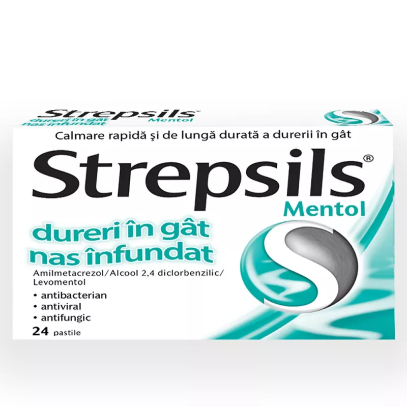 Strepsils mentol x 24 comprimate de supt, [],medik-on.ro