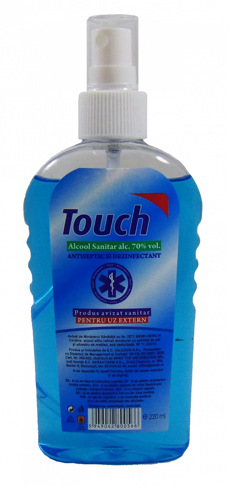 Touch alcool sanitar spray x 220ml, [],medik-on.ro