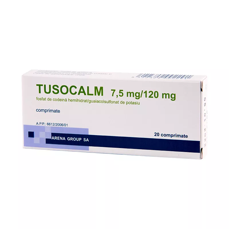 Tusocalm 7,5mg/120mg x 20 comprimate, [],medik-on.ro