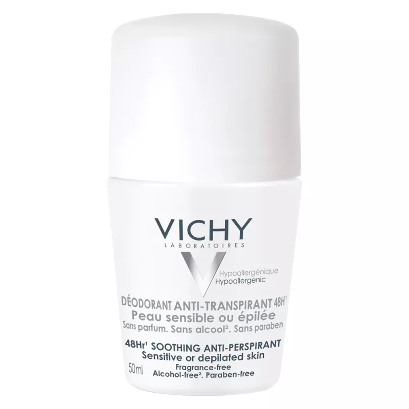 Vichy deo roll-on eficacitate 48h pentru piele sensibila, fara parfum x 50ml, [],medik-on.ro