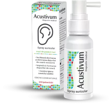 Zdrovit Acustivum spray auricular pentru eliminarea dopurilor de ceara x 20ml, [],medik-on.ro
