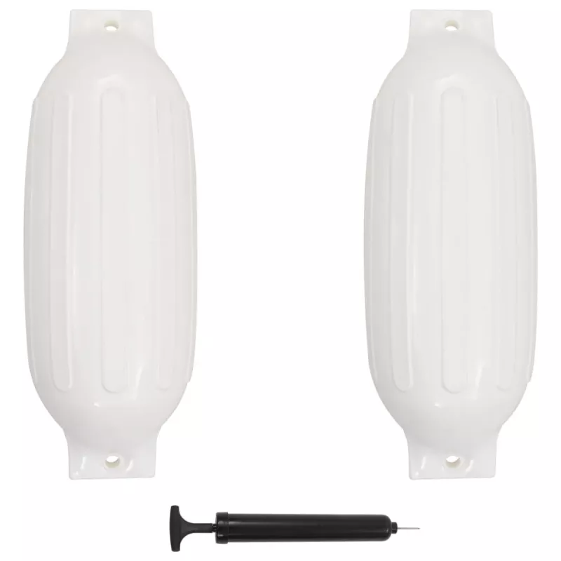 Baloane de acostare, 2 buc., alb, 69 x 21,5 cm, PVC, [],mobideco.ro
