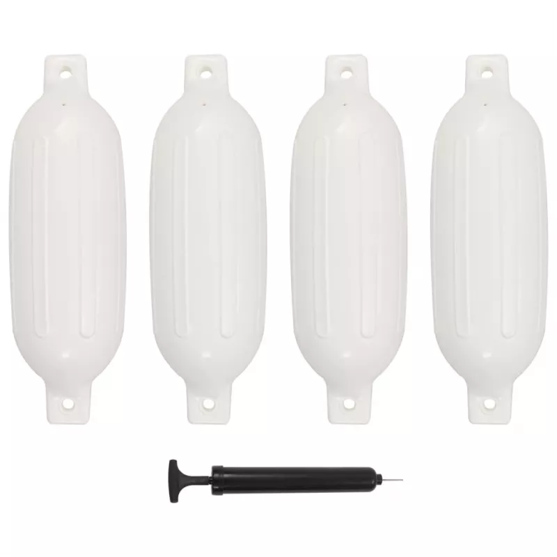 Baloane de acostare, 4 buc., alb, 58,5 x 16,5 cm, PVC, [],mobideco.ro