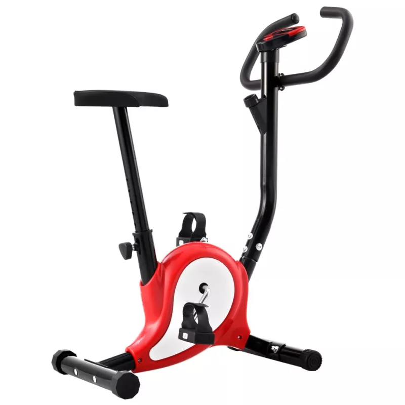 Bicicletă fitness cu curea de rezistență, roșu, [],mobideco.ro