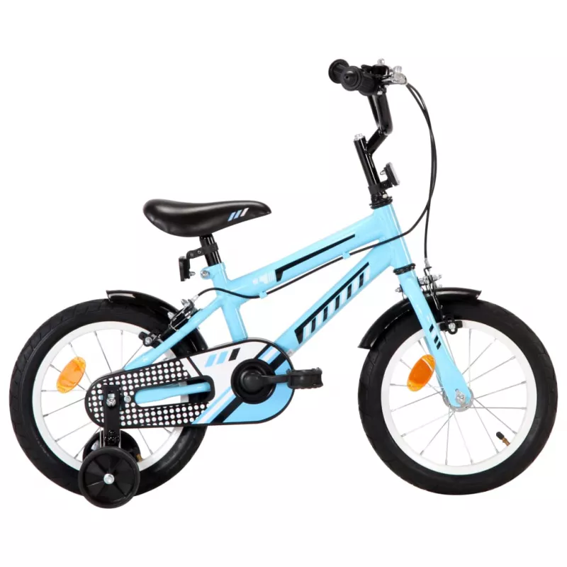 Bicicletă pentru copii, negru și albastru, 14 inci, [],mobideco.ro