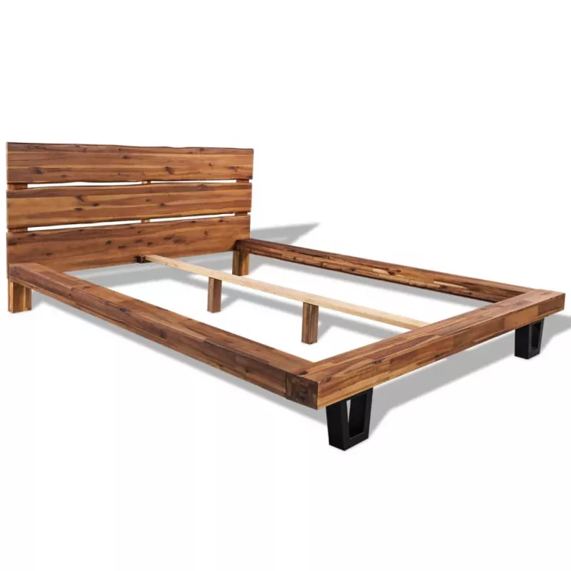 Cadru de pat din lemn masiv de acacia 180 x 200 cm, [],mobideco.ro