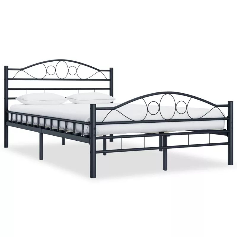Cadru de pat, negru, 120 x 200 cm, oțel, [],mobideco.ro