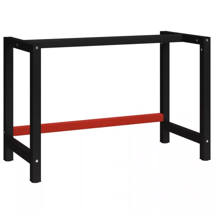 Cadru metalic banc de lucru, 120x57x79 cm, negru și roșu, [],https:mobideco.ro